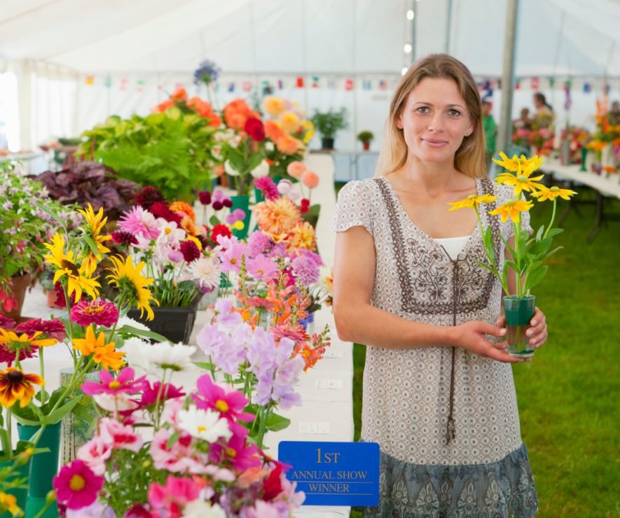 Winning first prize at a Flower Show